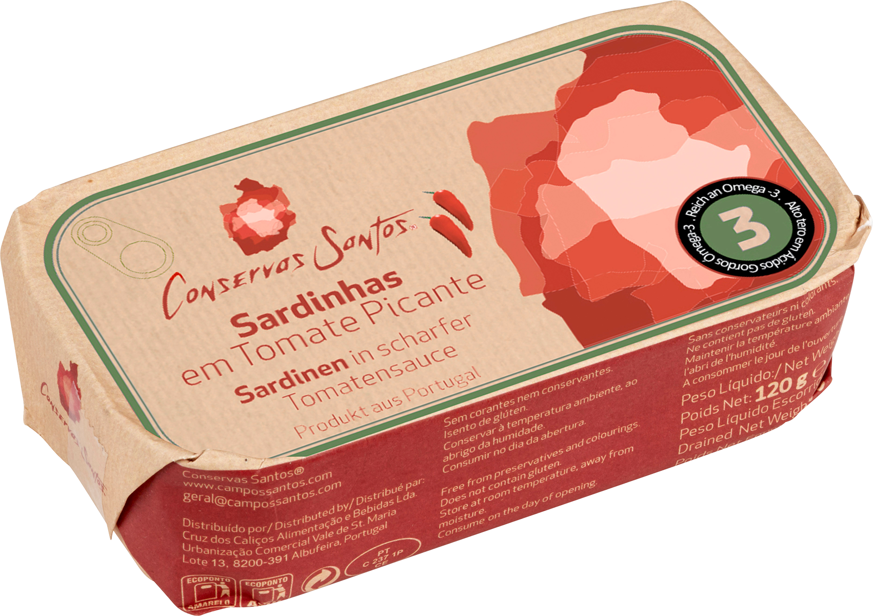 Sardinhas em Tomate Picante (Pikante Tomatensauce) – Conservas Santos